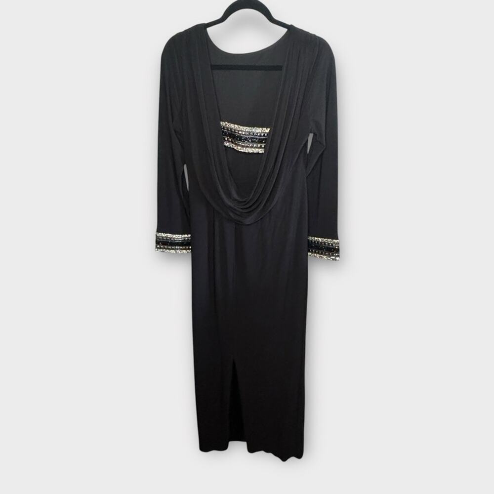 Marina black formal maxi dress with open back - Picture 3 of 10